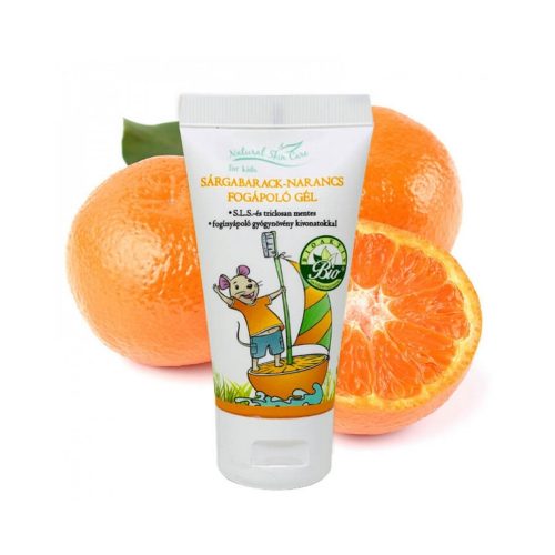 Biola Natural Skin Care Sárgabarack-narancs fogápoló gél - 50 ml - SLS mentes, Vegán