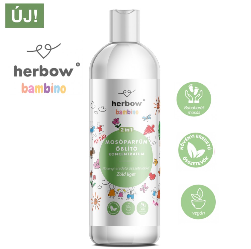 Herbow Bambino 2in1 mosóparfüm - öblítő koncentrátum zöld liget illattal 1000 ml